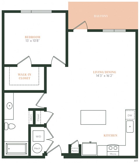 A12 - 1 bed 1 bath